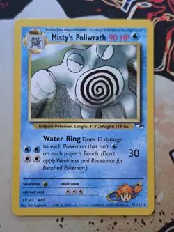 Pokemon TCG Misty's Poliwrath Gym Heroes 31/132 Non-Holo Unlimited NM Vintage - Image 1