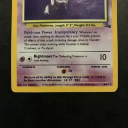 Haunter 6/62 Fossil Set Rare Holo Pokemon Card WOTC Vintage - Excellent / NM - Image 3