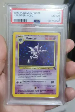 Haunter PSA 8 Pokemon Card. Fossil Set 6/62 rare holo. WOTC NM-MINT 1999. - Image 3
