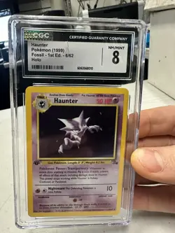 [CGC 8 NM/MINT] Haunter 1999 Fossil 1st Edition 6/62 Holo Pokemon Card - Image 1