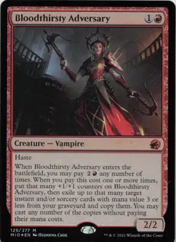 Bloodthirsty Adversary - FOIL - M Innistrad: Midnight Hunt 129 - MTG - Image 1