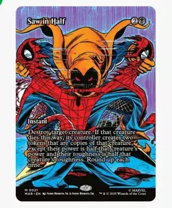 1x MTG Saw in Half (Borderless) - Spider-man Mythic! NM Mint! - Image 1