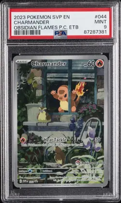 2023 POKEMON OBSIDIAN FLAMES POKEMON CENTER ETB PROMO SVP #044 CHARMANDER PSA 9 - Image 1