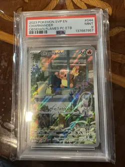 2023 POKEMON SVP OBSIDIAN FLAMES POKEMON CENTER ETB PROMO #044 CHARMANDER PSA 9 - Image 1