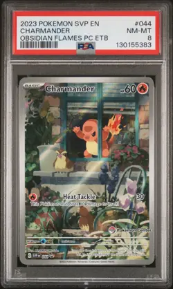 2023 POKEMON OBSIDIAN FLAMES POKEMON CENTER ETB PROMO SVP #044 CHARMANDER PSA 8 - Image 1