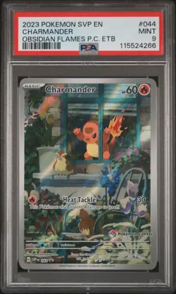 2023 POKEMON OBSIDIAN FLAMES POKEMON CENTER ETB PROMO SVP #044 CHARMANDER PSA 9 - Image 1