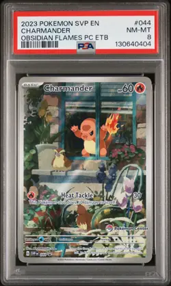 2023 POKEMON OBSIDIAN FLAMES POKEMON CENTER ETB PROMO SVP #044 CHARMANDER PSA 8 - Image 1
