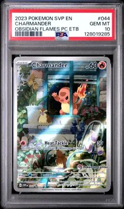 2023 POKEMON OBSIDIAN FLAMES POKEMON CENTER ETB PROMO SVP #044 CHARMANDER PSA 10 - Image 1