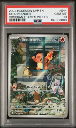 2023 POKEMON SVP OBSIDIAN FLAMES POKEMON CENTER ETB PROMO #044 CHARMANDER PSA 10 - Image 1