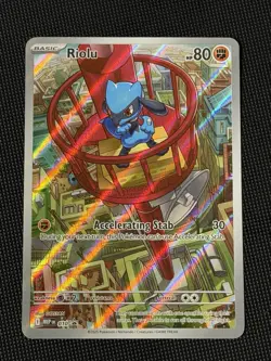 Pokemon TCG Riolu Black Star Promo #010 Full Art Holo Illustration Card NM - Image 1