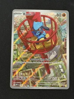 Pokemon TCG Riolu Black Star Promo #010 Full Art Holo Illustration Card NM - Image 1