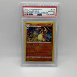 2020 POKEMON SWORD & SHIELD VIVID VOLTAGE CRACKED ICE #025 CHARIZARD-HOLO PSA 10 - Image 1