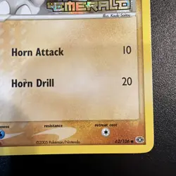 Rhyhorn 62/106-Reverse Holo Rare Ex Emerald STAMPED Pokemon TCG VLP - Image 4