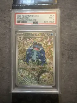 2025 Pokemon Black Bolt Seismitoad Illustration Rare PSA 9 Mint 105/086 - Image 1