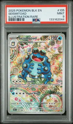 2025 Pokemon Black Bolt Seismitoad Illustration Rare PSA 9 Mint 105/086 - Image 1