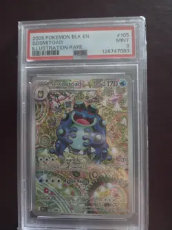 2025 Pokemon Black Bolt Seismitoad Illustration Rare PSA 9 Mint 105/086 - Image 1