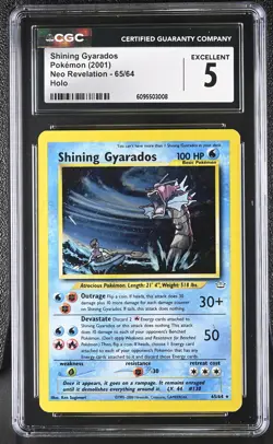 CGC 5 Shining Gyarados 65/64 Holo Neo Revelation Pokemon Card - Image 1