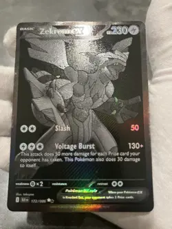 Pokemon TCG Zekrom ex 172/086 Black Bolt Black White Rare Monochrome Near Mint - Image 3
