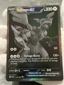 Pokemon TCG Zekrom ex 172/086 Black Bolt Black White Rare Monochrome Near Mint - Image 4