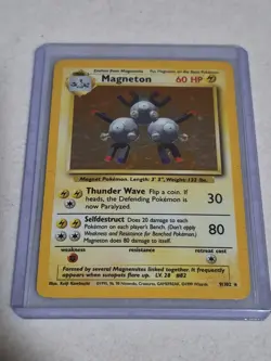 Pokemon TCG Magneton Base Set 9/102 Holo 1999-2000 Unlimited LP - Image 1