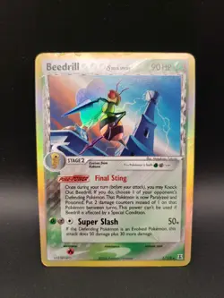 Beedrill 1/113 Holo Rare EX Delta Species 2005 Pokemon Card Crease - Image 1