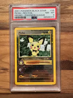 Pokemon Black Star Pichu REV FOIL Pokemon League Promo PSA 8 # 68566375 - Image 2