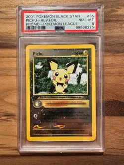 Pokemon Black Star Pichu REV FOIL Pokemon League Promo PSA 8 # 68566375 - Image 4