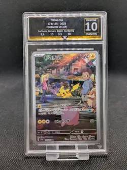 GG Pristine 10 Pokemon Pikachu TCG SV2a 173/165 AR 151 Card Japanese PSA Graded - Image 1