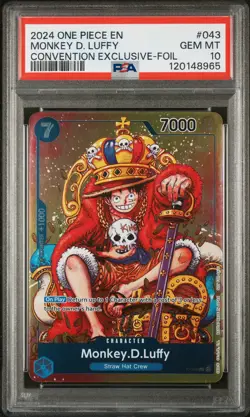 2024 ONE PIECE PROMOS CONVENTION EXCLUSIVE-FOIL #043 MONKEY D. LUFFY PSA 10 - Image 1