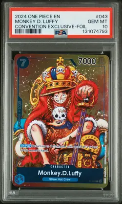 2024 ONE PIECE PROMOS CONVENTION EXCLUSIVE-FOIL #043 MONKEY D. LUFFY PSA 10 - Image 1
