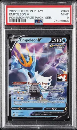 2022 POKEMON PLAY! POKEMON PRIZE PACK: SERIES 1 #040 EMPOLEON V PSA 9 - Image 1