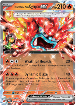 HEARTHFLAME OGERPON EX 017/131 PRISMATIC EVOLUTIONS POKEMON (DOUBLE RARE, NM) - Image 1