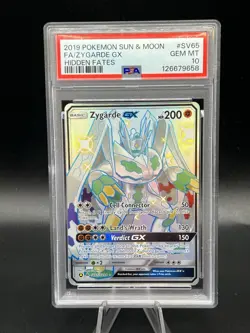 2019 POKEMON SUN & MOON HIDDEN FATES #SV65 FULL ART/ZYGARDE GX PSA 10 - Image 1