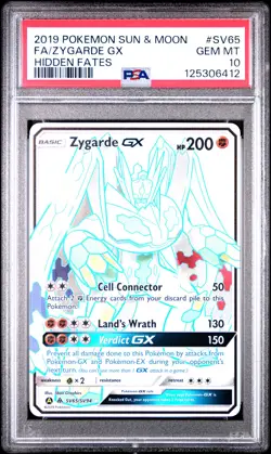 2019 POKEMON SUN & MOON HIDDEN FATES #SV65 FULL ART/ZYGARDE GX PSA 10 - Image 1