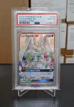 2019 POKEMON SUN & MOON HIDDEN FATES #SV65 FULL ART/ZYGARDE GX PSA 10 - Image 1