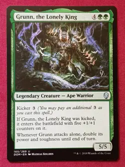 Magic The Gathering DOMINARIA GRUNN THE LONELY KING green card MTG - Image 1