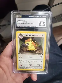 2000 POKEMON ROCKET DARK RATICATE #51 1ST EDITION CGC 6.5 - Image 1