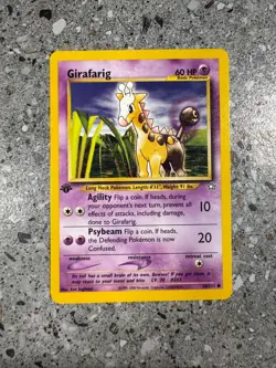 Pokemon TCG Cards 1st Edition Girafarig 58/111 Neo Genesis NM - Image 1