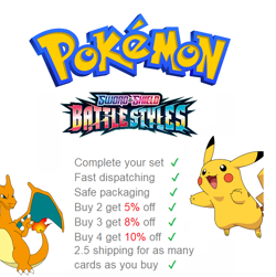 POKEMON TCG SWORD & SHIELD BATTLE STYLES CHOOSE YOUR CARD RARE HOLO REVERSE 2021 - Image 1