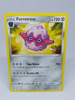 POKEMON CARD TCG NON HOLO FORRETRESS 114/185 RARE NM/M VIVID VOLTAGE SWSH - Image 1