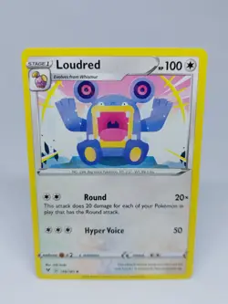 POKEMON CARD TCG NON HOLO LOUDRED 136/185 UNCOMMON NM/M VIVID VOLTAGE SWSH - Image 1