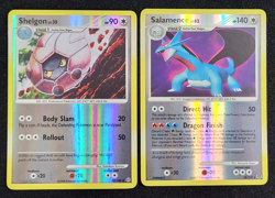 Pokemon TCG Shelgon 50/100 Uncommon & Salamence 18/132 Rare Reverse Holo LP - Image 1
