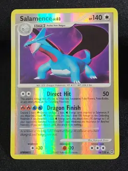 Pokemon TCG Shelgon 50/100 Uncommon & Salamence 18/132 Rare Reverse Holo LP - Image 3