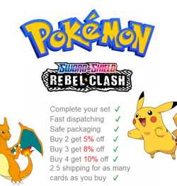 POKEMON TCG SWORD & SHIELD REBEL CLASH CHOOSE YOUR CARD RARE HOLO REVERSE 2020 - Image 1