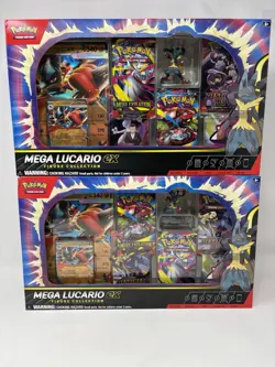 LOT OF 2 Pokemon TCG Mega Lucario EX Premium Figure Collection Sealed SHIPS FAST - Image 1