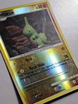 REVERSE HOLO Larvitar 63/100 LP - Yuka Morii Clay Art - Stormfront Pokemon Card - Image 3