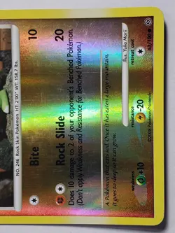 REVERSE HOLO Larvitar 63/100 LP - Yuka Morii Clay Art - Stormfront Pokemon Card - Image 4