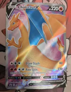 Pokemon Charizard V SWSH050 Black Star Promo CRIMP ERROR - Image 1