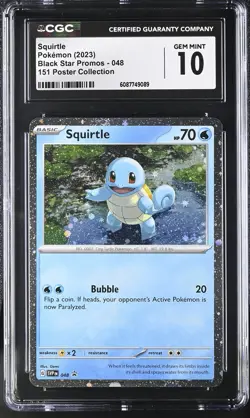 2023 POKEMON SVP EN-SV BLACK STAR PROMO 151 POSTER COLL #048 SQUIRTLE - Image 1