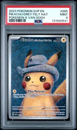 Pokemon PSA 9 Pikachu with Grey Felt Hat SVP 085 Pokemon X Van Gogh Promo - Image 1
